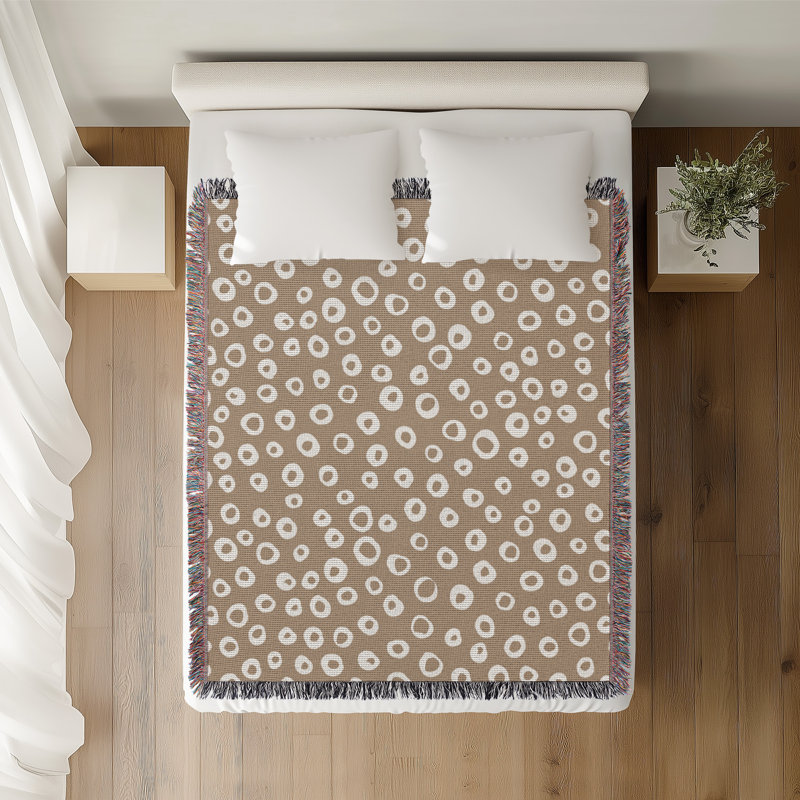 Jeté en coton Tanta, Beige, 60 x 60