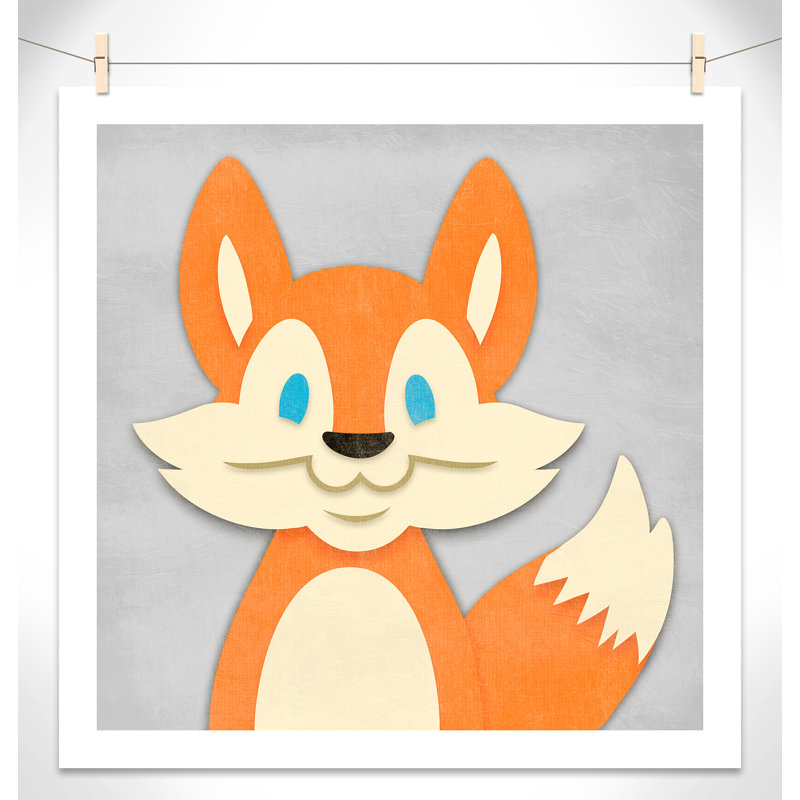 «Cheery Fox», impression sur papier, H 36 po x l 36 po x P 1 po, Papier