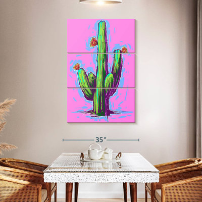 Cactus sur fond rose vif