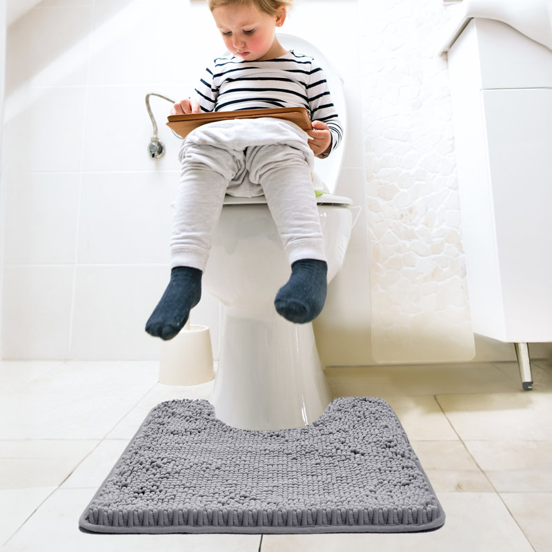 Tapis pour salle de bain Porreca, Gris clair