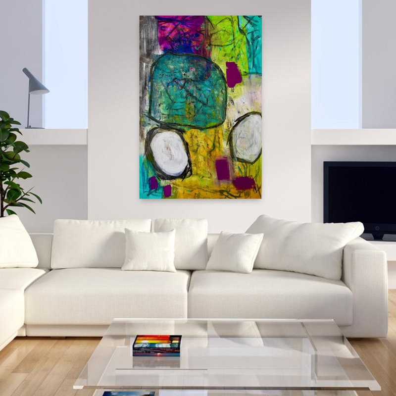 Art contemporain, art contemporain abstrait, H 48 po x l 32 po