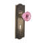 Meadows Plate with Decorative Keyhole and Crystal Pink Door Knob-1266844431
