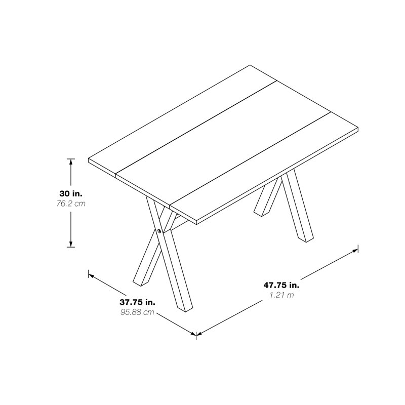 Meilani 47.75'' Console Table, Off White/Charcoal