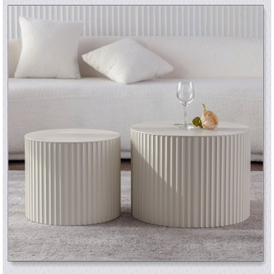Round Wood Coffee Table For Small Space Living, No Assembly Required, Elegant And Durable Design