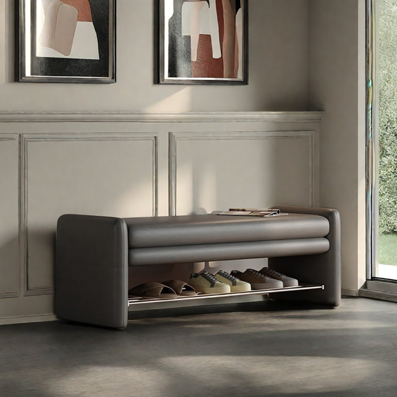 Tabouret à langer avec rangement 47,2 po, Gris