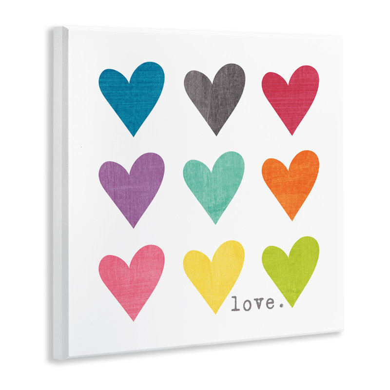 Cute Hearts Love Watercolor Framed Art