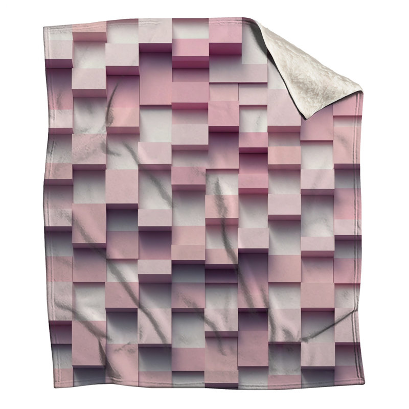 Couvertures à blocs roses, 50in W x 60in H