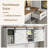 Farmhouse 47" Executive Desk, Computer Desk With Drawers And Storage Cabinet-653345867