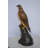 Hawk on a Rock bronze statue - Size: 12"L x 9"W x 22"H.