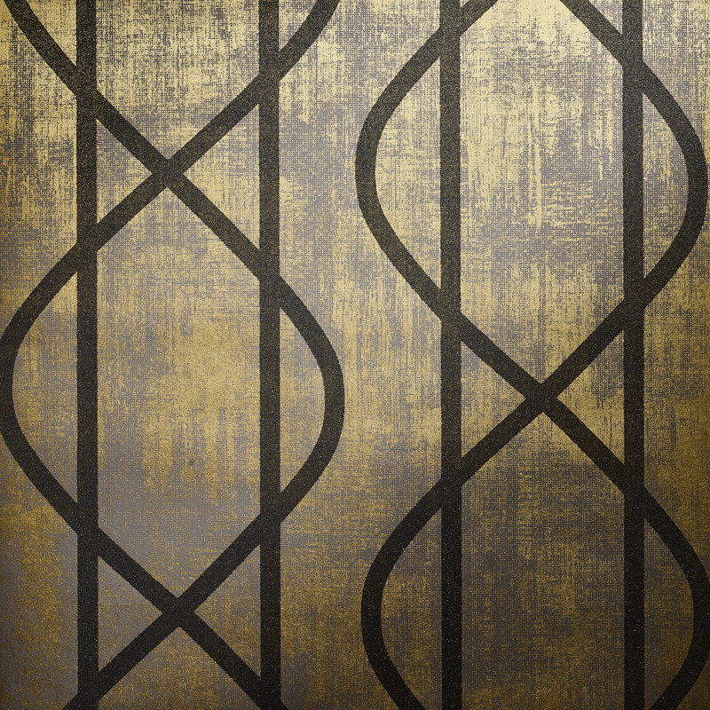 Universe Collection Saturn Glass Stone Geometric Lines Wallpaper Roll, Brown