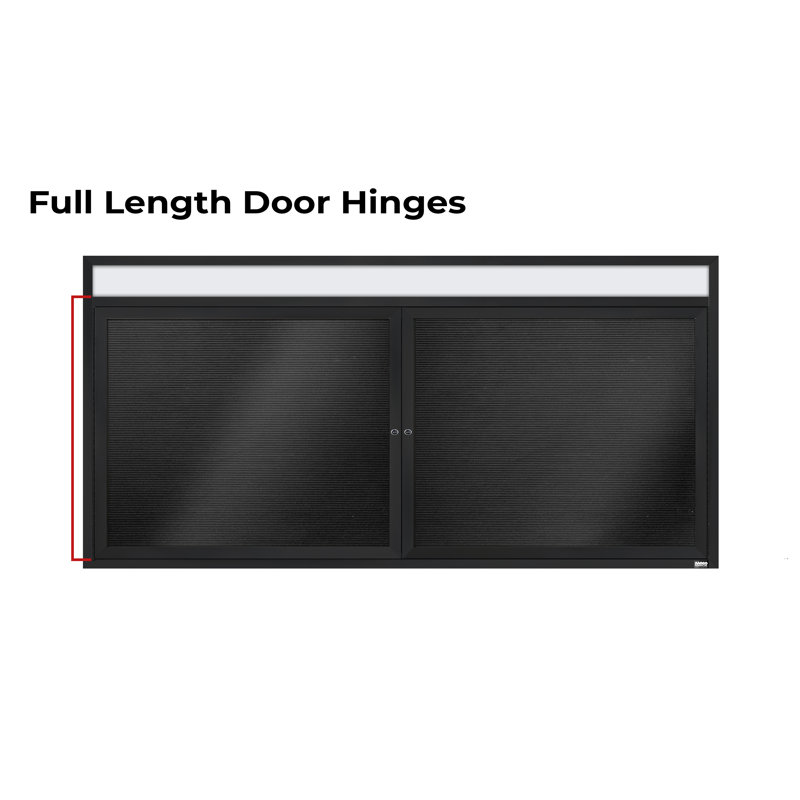 Carte à fixation murale délimitée directory cabinet, Noir thermolaqué, Deux, H 36 po x l 72 po