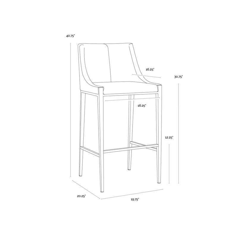Dionne Upholstered Stool with Metal Frame, Cream