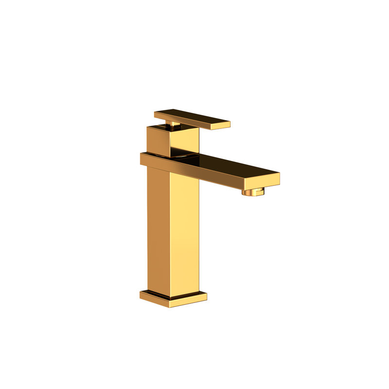 Skylar Single Hole Bathroom Faucet with Drain Assembly, Polished Gold