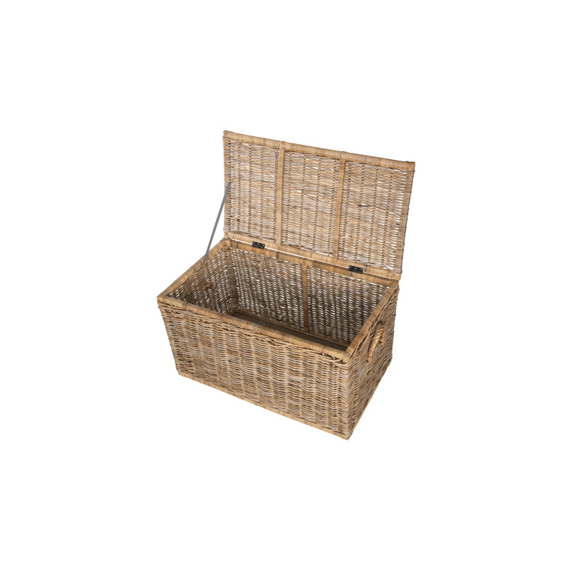 Boîte en rotin, H 22 po x l 37 po x P 21 po
