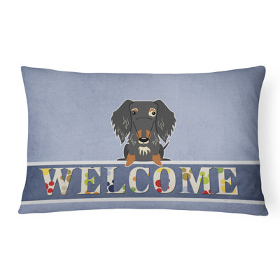  Wire Haired Dachshund Welcome Lumbar Pillow
