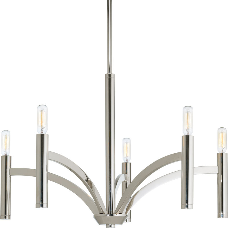 Lustree 5 lumières façon bougie/classique Manasi, Nickel poli