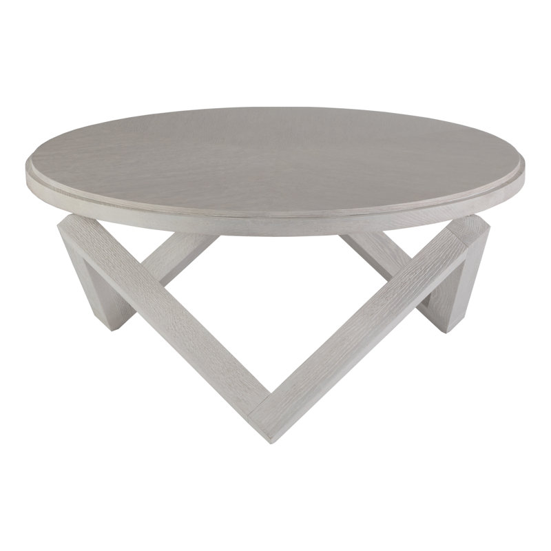 Contemporary Misty Grey Oak 42" Round Cocktail Table