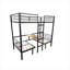 Transformable Full Size Bed Frame, Black-toned Steel Construction, Convertible Loft Bed To Bunk Bed With Under-Bed Table Set