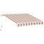 Auvent rétractable 13 'x 8' pour balcon - et eau -, cadre en aluminium, manivelle manuelle, manivelle de patio rouge à rayures,