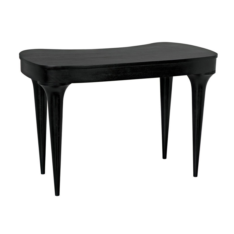 Noir Rennie Classic 45'' Black Wood Desk