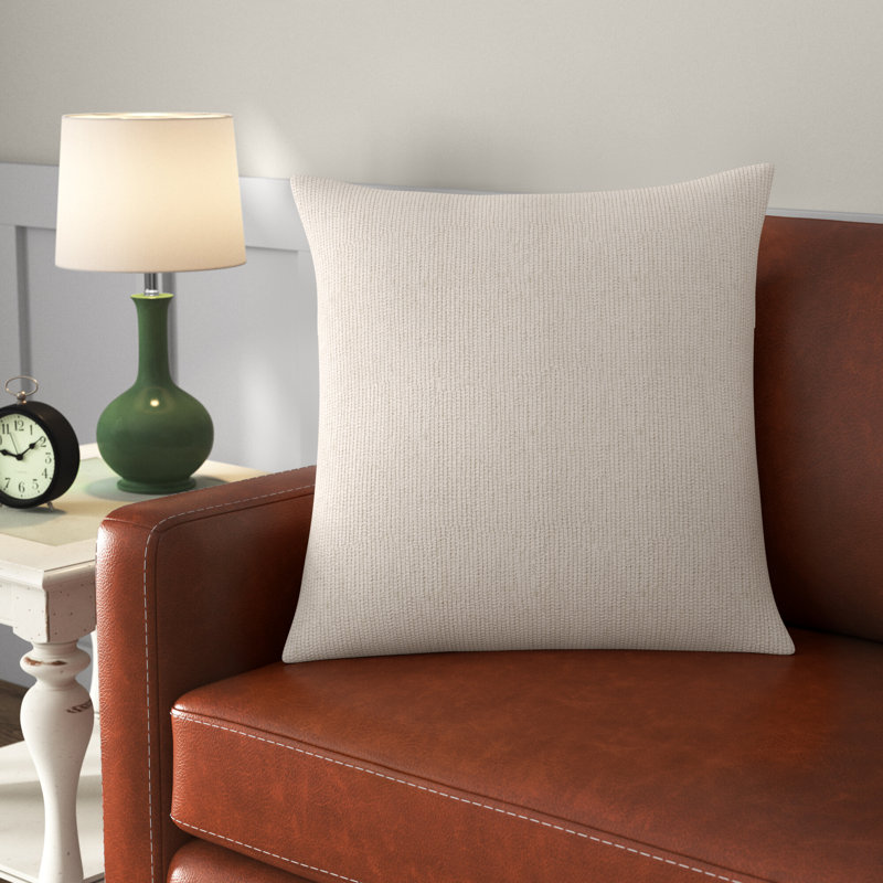 Arlington Square Pillow Cover, 20" x 20", Pillow Cover Only - No Insert, Cream