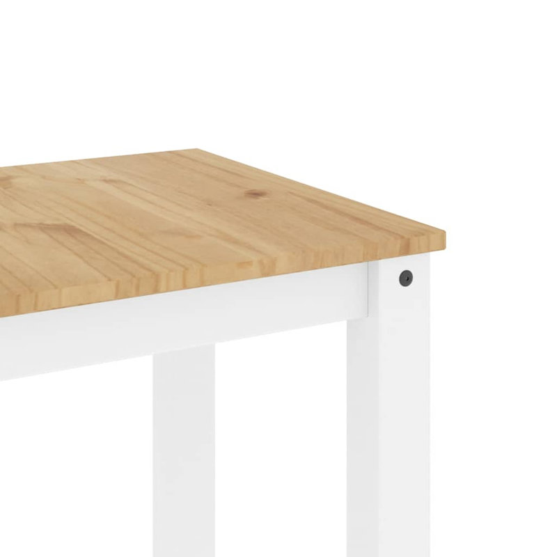 Truitts 4 - Person Pine Solid Wood Patio Dining Set Table,, 75cm H x 160cm L x 80cm W, White