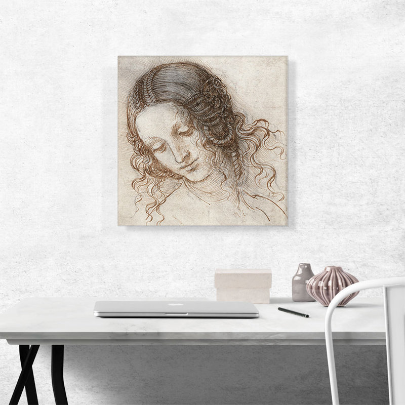 «Head of Leda 1506» par Leonardo Da Vinci, reproduction d'art sur toile tendue, H 18 po x l 18 po x 1,5 po