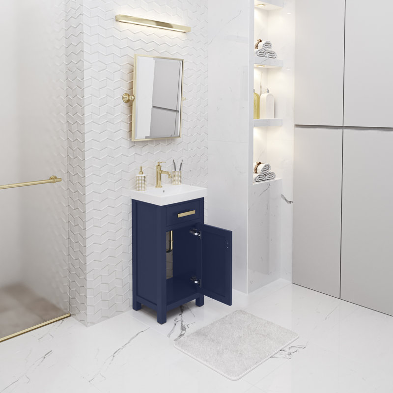 Prestwyck Mia 18" Bath Vanity Single Faucet, Monarch Blue, Gold