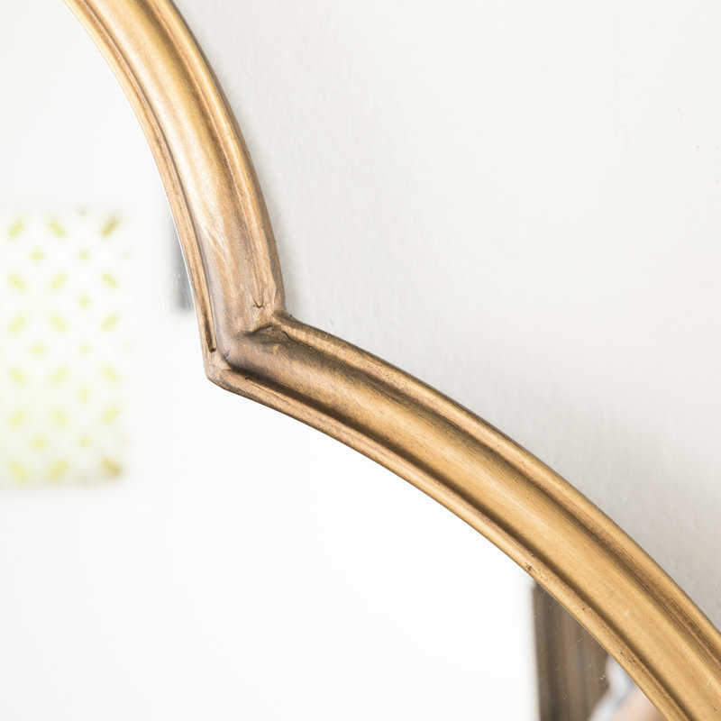 Miroir doré et doré | Lavabo rond rond à pi