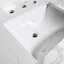 Dessus de meuble-lavabo en pierre 43X22 avec marbre blanc Allure - Pierre d'ingénierie, lavabo en céramique et dosseret sous le comptoir