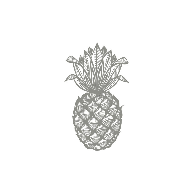 Décalcomanie murale fruits de pin ananas Barringer, Gris argenté