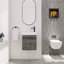 Meuble-lavabo mural flottant 18 po avec lavabo en résine et porte d'armoire à fermeture en douceur 18 po-125514967