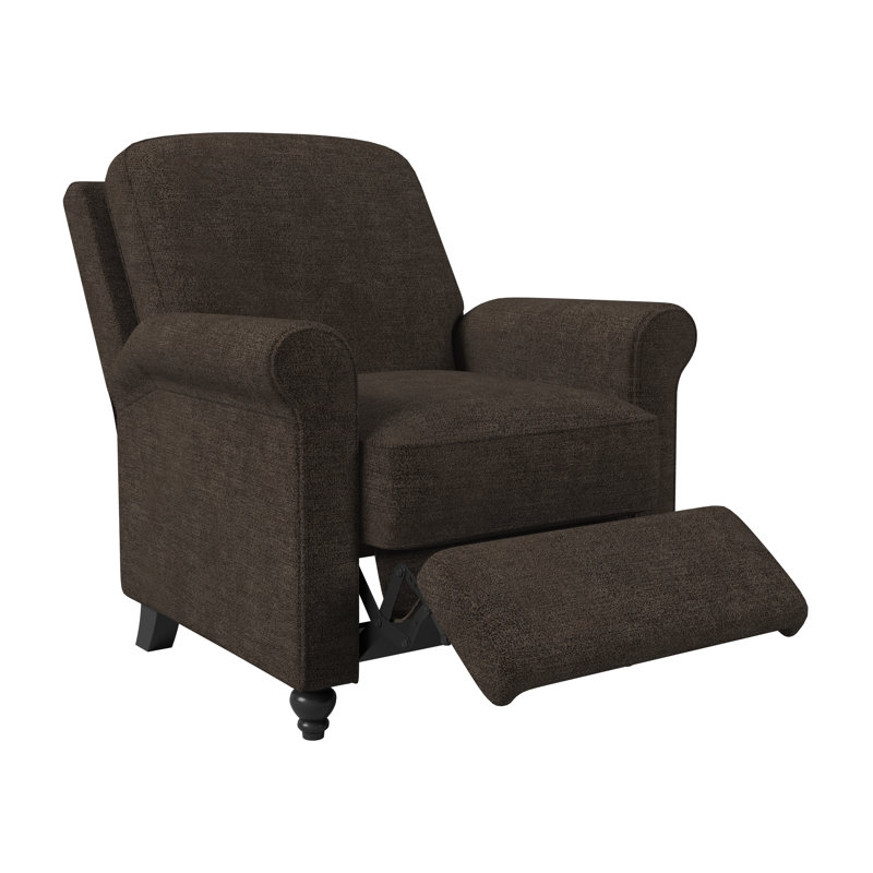 Leni Upholstered Recliner, Chocolate Brown Chenille