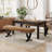 55-Inch Dining Bench Pair Of 2, Rustic Kitchen Table Bench-1651640637