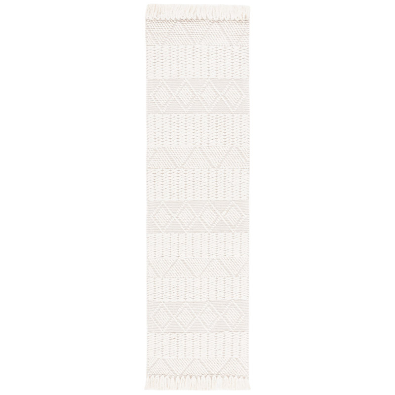 Jaylenne Hand Woven Wool Geometric Rug, Runner 2'3" x 8'