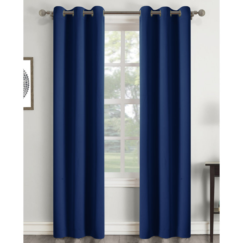 Room Darkening Curtain Single Panel, Navy, 84" L x 39" W