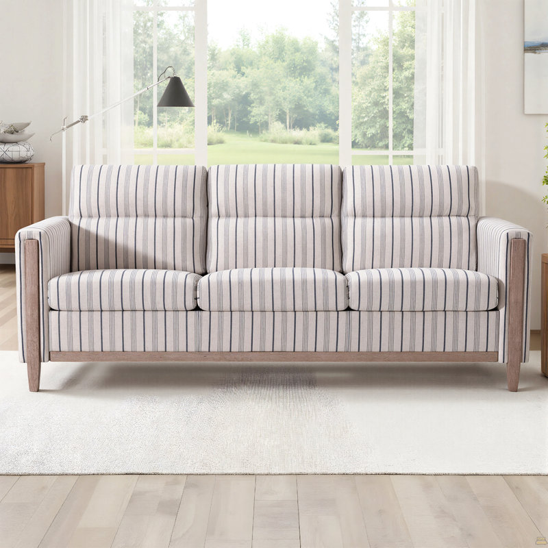 Comfortable Solid Wood Three-Seater Sofa
