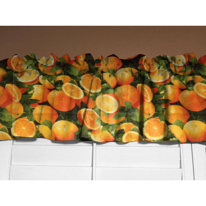 Cantonnière à motif de tranches orange de 58 po de largeur, L 18 po x L 58 po