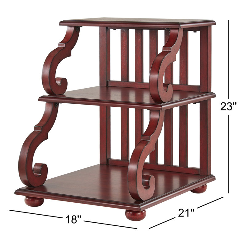 Table de bout avec 2 tablettes Huntingdon Scroll , Rouge