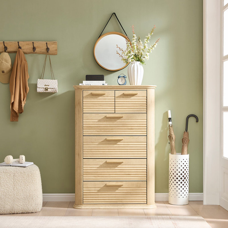 Commode 6 tiroirs Marizela, Chêne