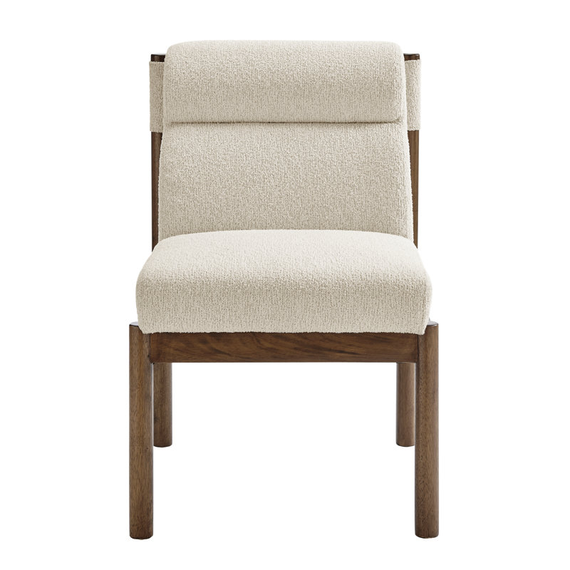 Trev Dining Set With Upholstered Chairs, Walnut, Beige