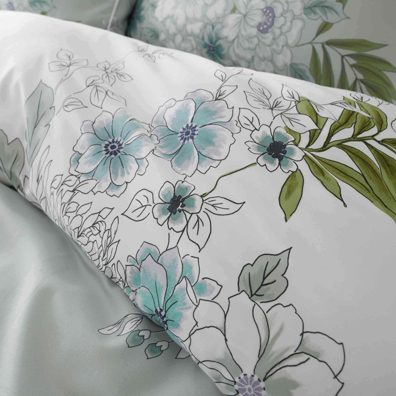 Bianca Chinoiserie Floral Duvet Cover Set, Super King Duvet Cover + 2 Standard Pillowcases