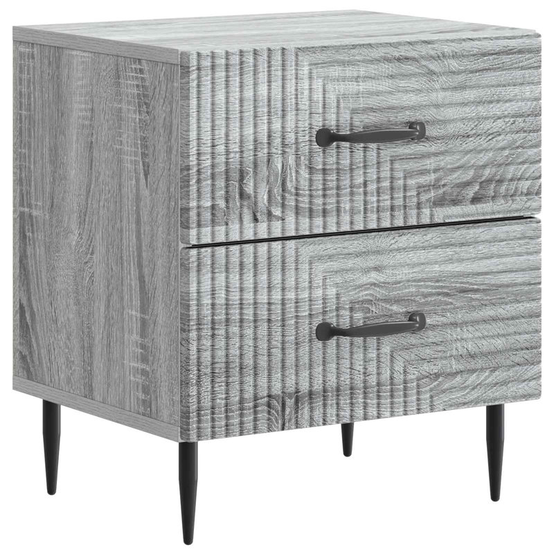 43cm W Manufactured Wood Bedside Table, Grey Sonoma