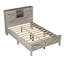 Lit plateforme antique gris avec porte de grange coulissante double et station de charge-1168625293-1168625295