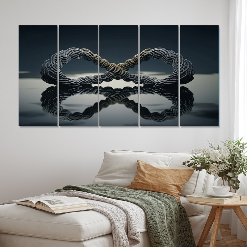 Impression sur toile Quantum Infinity Futuristic 3D - Abstract Shapes - 5 panneaux égaux