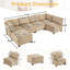 Canapé modulaire modulaire, canapé modulaire en U avec méridienne réversible, canapé modulaire, canapé confortable-1483678290