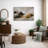 Bold Neutral Abstract Artwork with Black and Ochre Forms, Living Room Pictures, Framed Canvas Giclee Print Wall Art-562263107-562263114