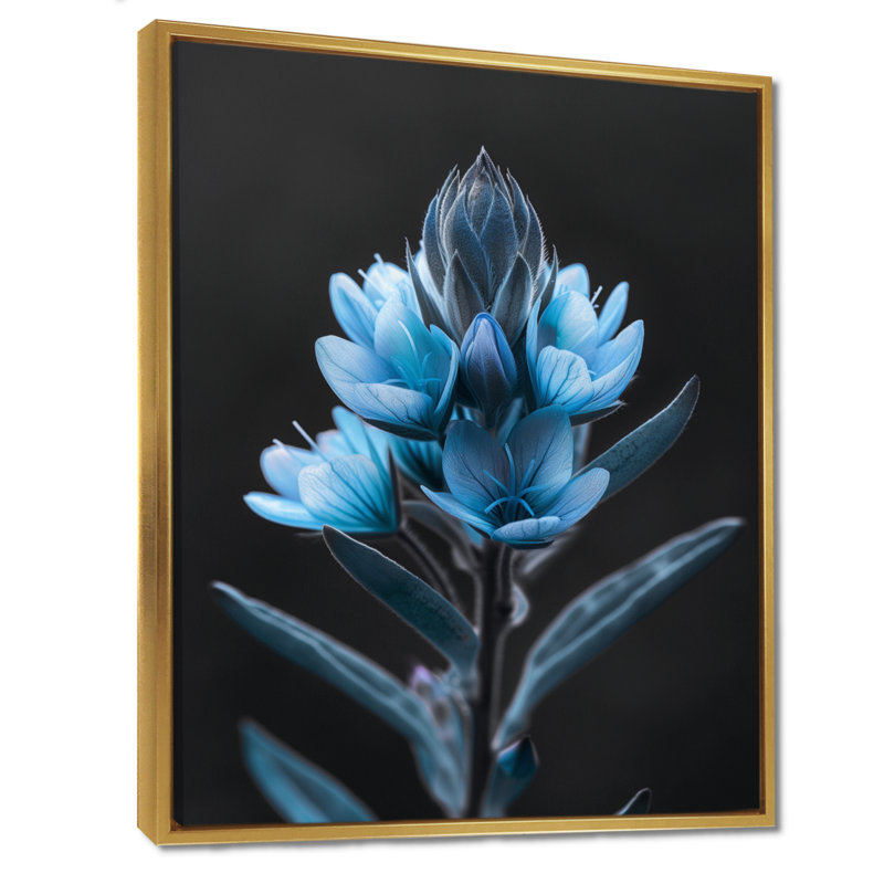 «Lupin Winters Peace» par Lupin - bleu, Toile avec cadre flottant or, H 40 po x l 30 po x P 1,5 po