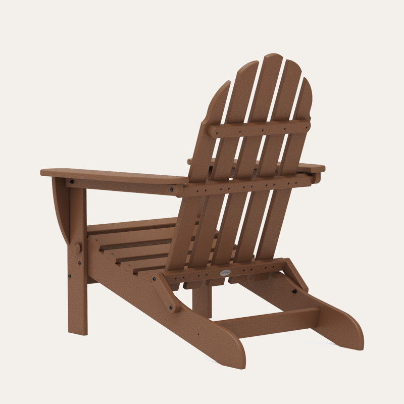 POLYWOOD Classic Adirondack Folding Adirondack Chair, Dark Teak