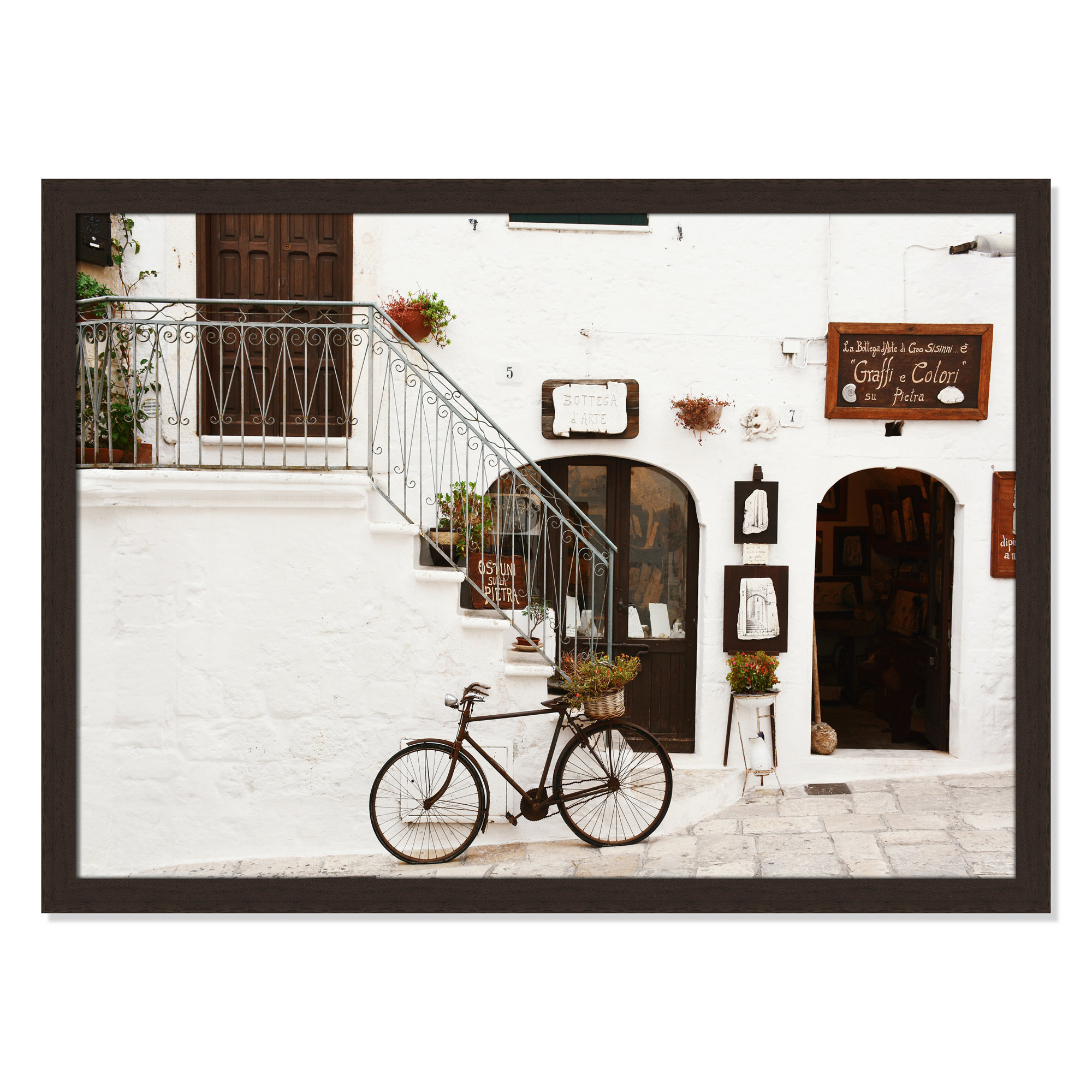 La Bottega D'arte by - Single Picture Frame Print, Walnut Framed, 26.5" H x 36.5" W x 0.75" D
